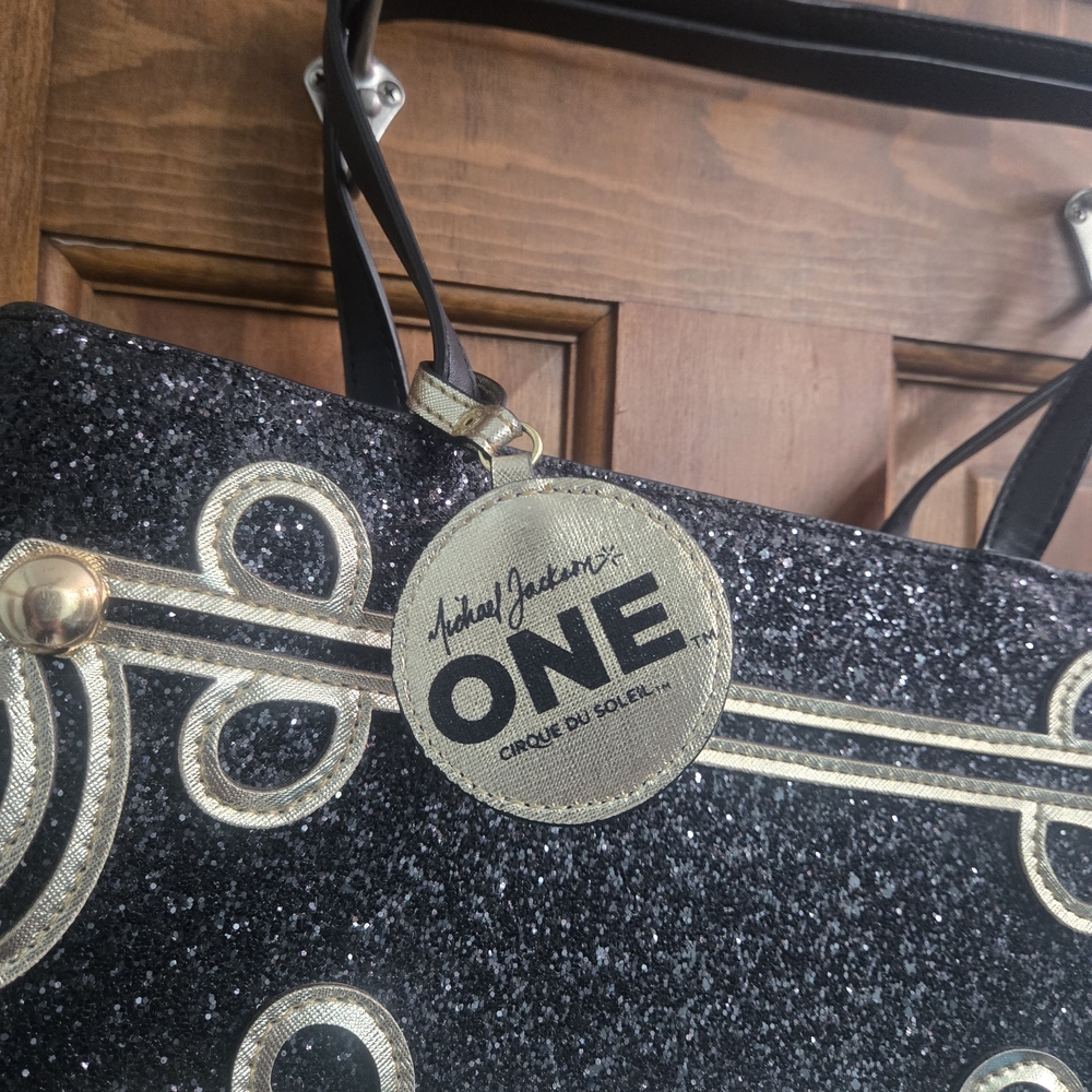 Chic Black and Gold Women's Tote Bag - Picture 2 of 5